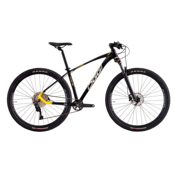 Bicicleta Oggi Mountain Bike Big Wheel 7.2 12 Velocidades Cues Preto Amarelo Cinza