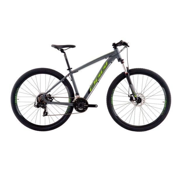 Bicicleta Oggi Hacker Sport Mountain Bike Grafite Verde Preto