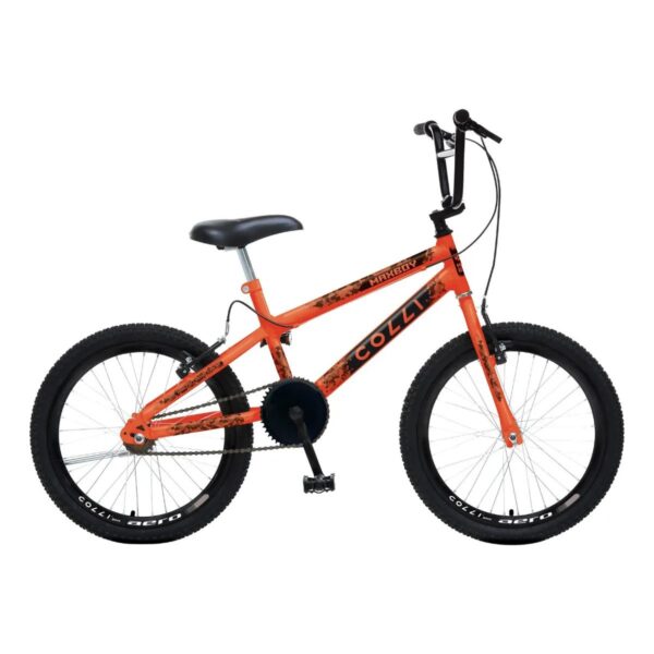 Bicicleta Infantil Masculina aro 20 Colli Max Boy Cross Laranja Neon