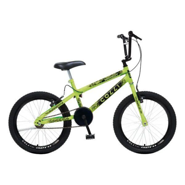 Bicicleta Infantil Masculina aro 20 Colli Max Boy Cross Amarelo Neon