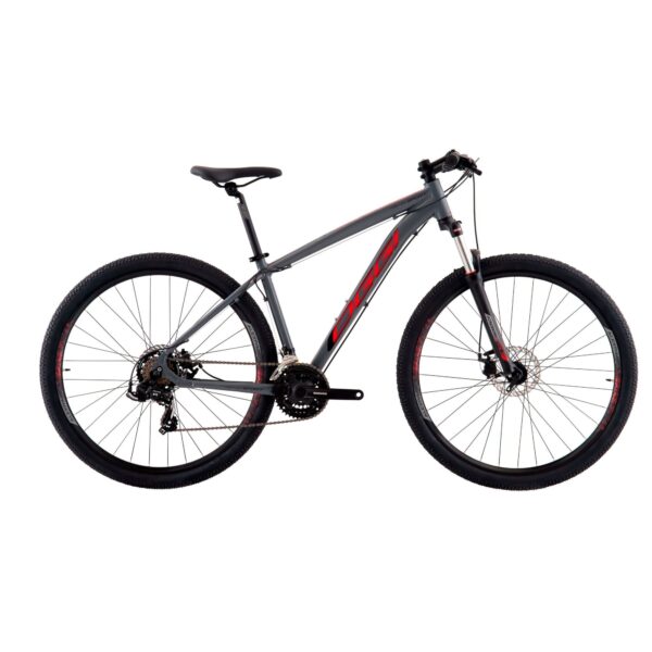 Bicicleta Oggi Hacker Sport Mountain Bike Grafite Vermelho Preto