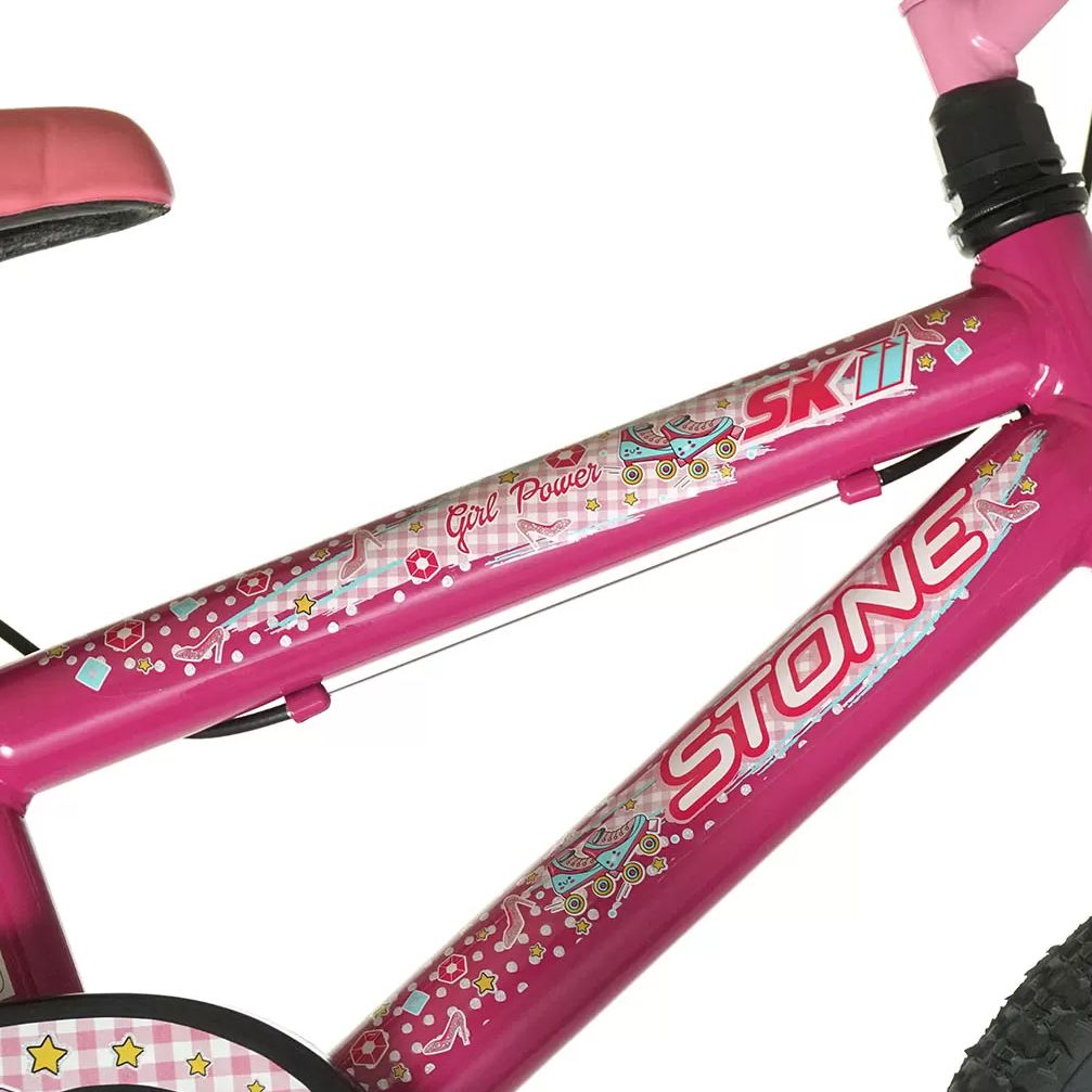 Bicicleta Infantil Aro 16 Stone SK-II Feminina Pink Rosa - Imagem 2